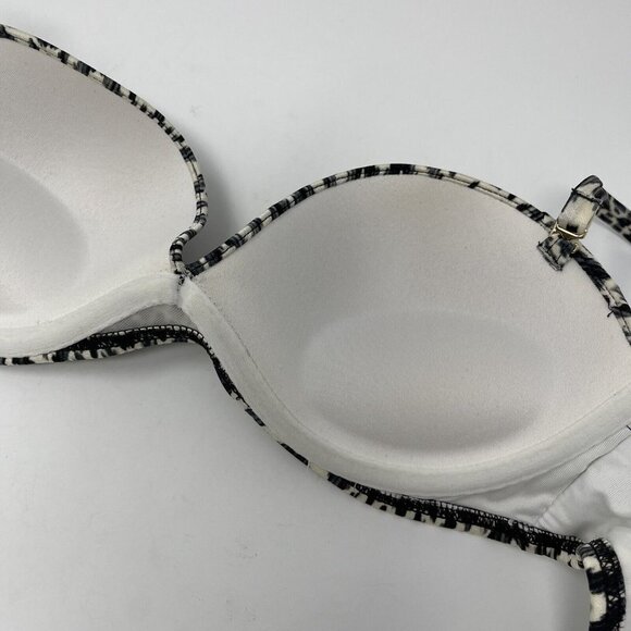 Victorias Secret Push Up Bikini Top Size 32B Black Print - Picture 8 of 11
